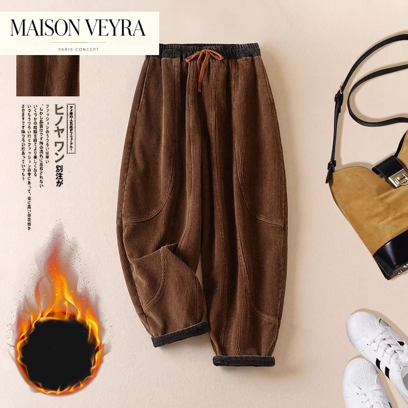 Corduroy Pant Warm - Cord-Haremshose für Damen, Herbst und Winter,