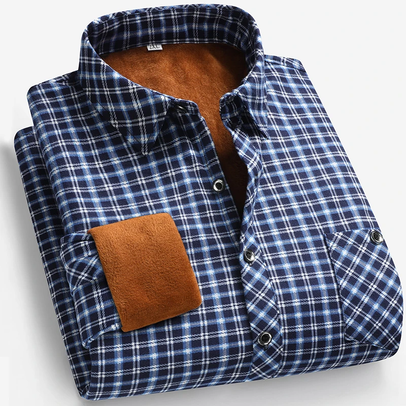 Flannel Shirt Lined - 2026 Herbst und Winter Herren Fleece-gefüttertes