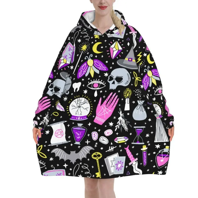 Magic Witchy Goth Übergroße De – Sherpa Hoodie Fleece Bewertung und Preis