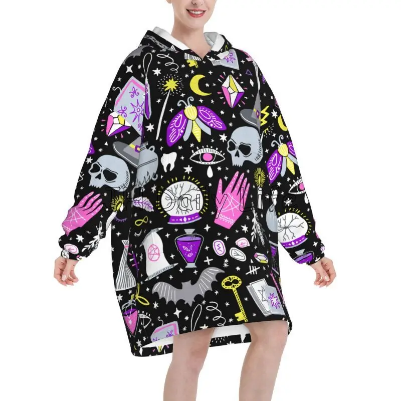 Magic Witchy Goth Übergroße De – Sherpa Hoodie Fleece Bewertung und Preis