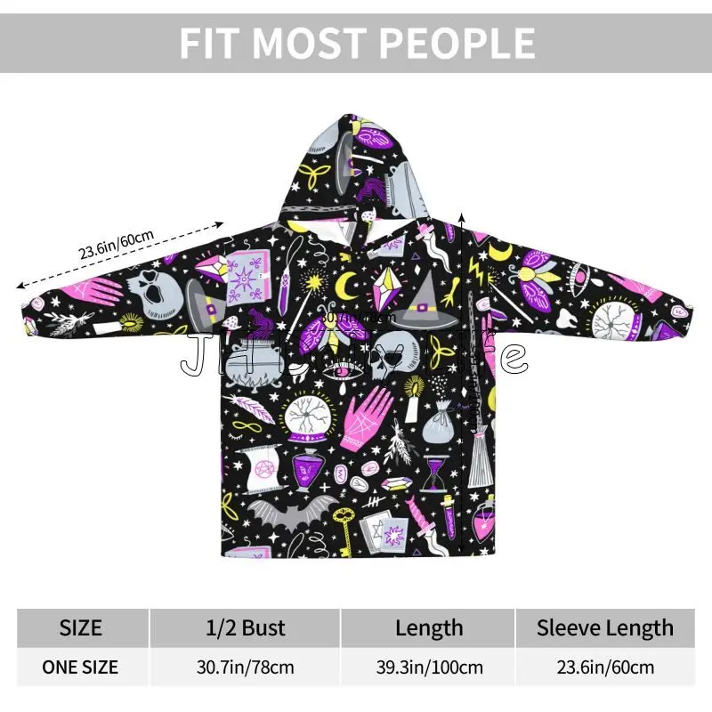 Magic Witchy Goth Übergroße De – Sherpa Hoodie Fleece Bewertung und Preis